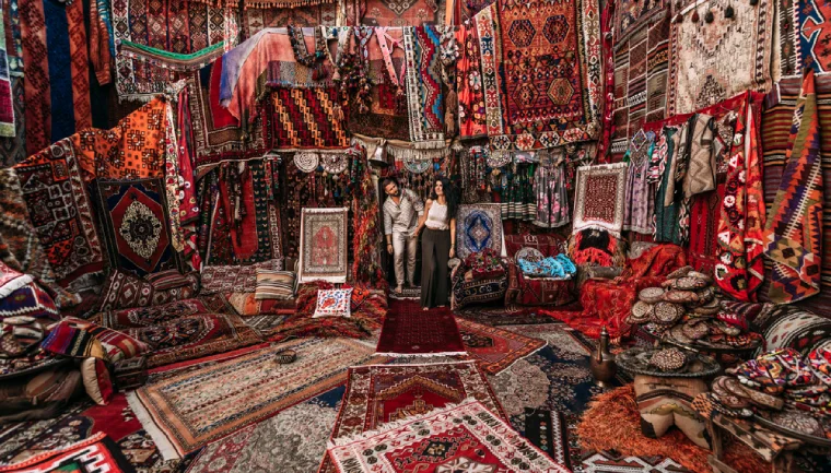 Turecký bazar, obchod s koberci