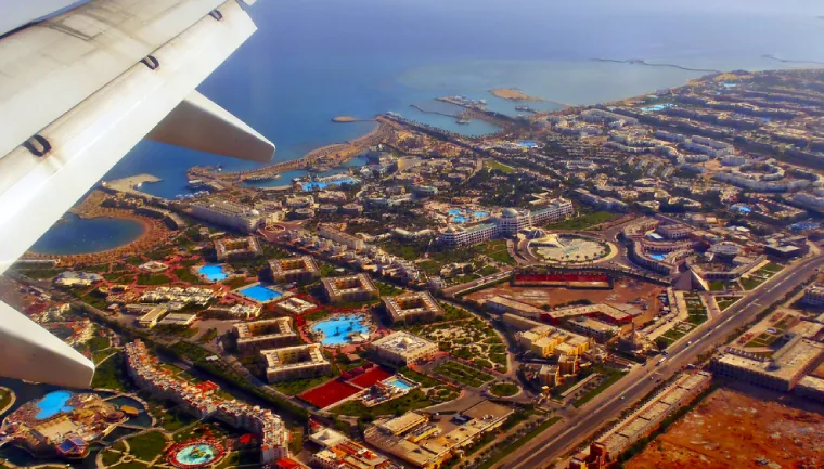 Zimní Hurghada - pohled na město z ptačí perspektivy
