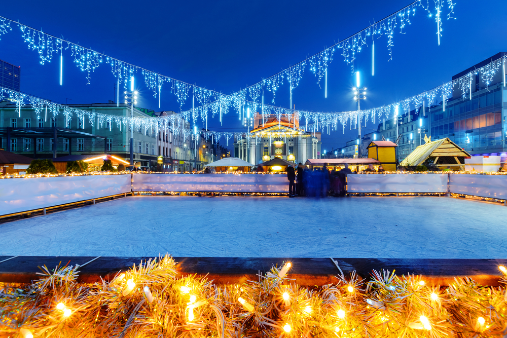 Vánoční trhy Katovice, kluziště