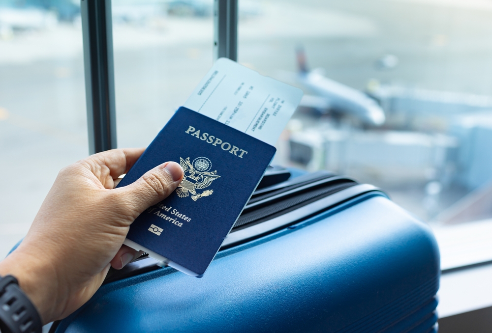 cestovní pas na letišti