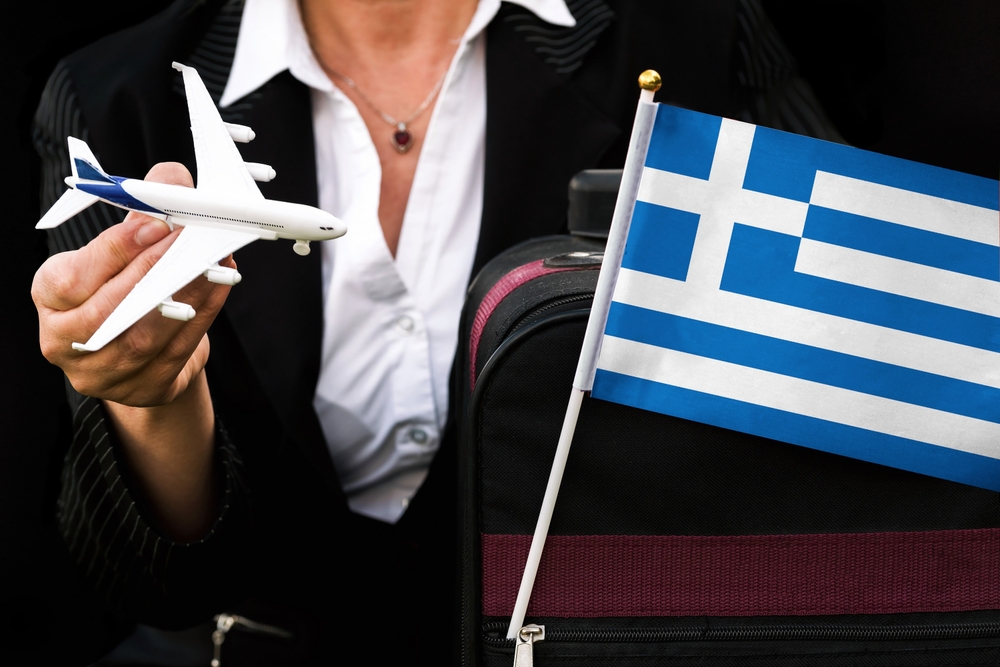 řecká vlajka, letadlo