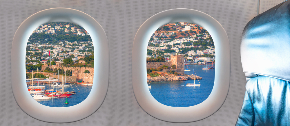 Dovolená Marmaris Turecko: Relax a zábava na jednom místě 7 Výhled přes okýnka na letiště v Bodrumu, Turecko