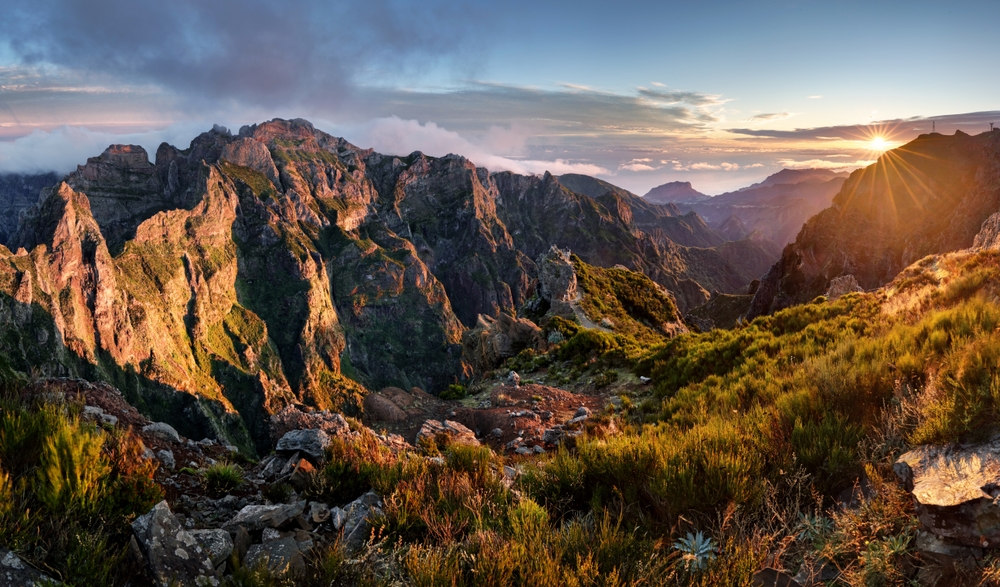 Výhled z trasy na Pico de Aireiro, Madeira