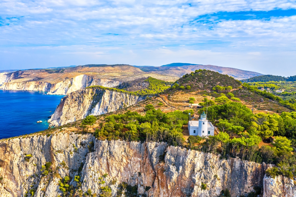 Výhled na maják v Keri, Zakynthos