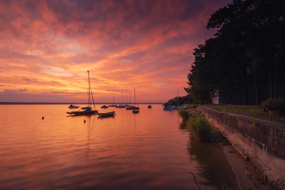 Tueawská jezera při západu slunce, Polsko