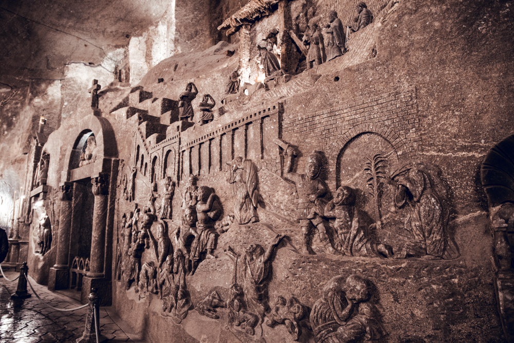 Nástěnné fresky, solný důl Wieliczka