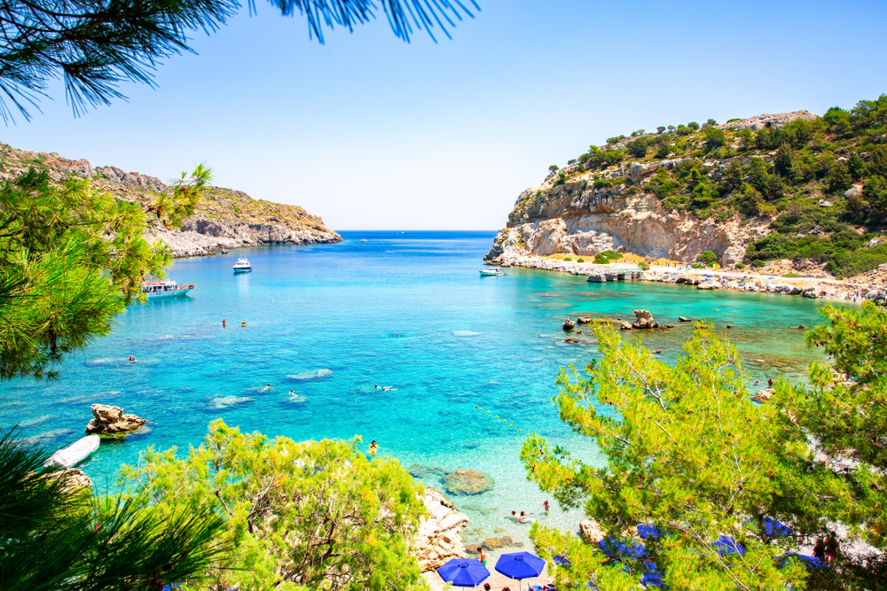 Anthony Quinn pláž Rhodos Řecko