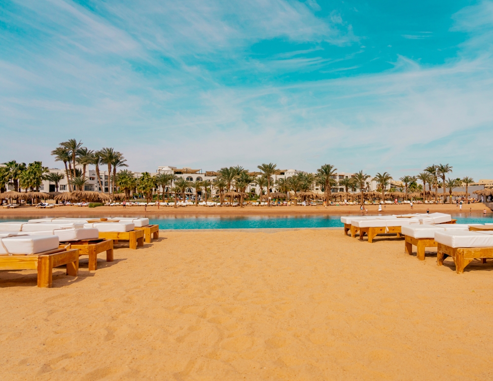 Hotelová pláž v Egyptě Hurghada