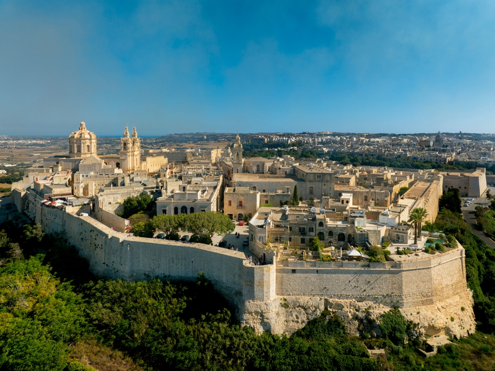pohled na město Mdina na Maltě