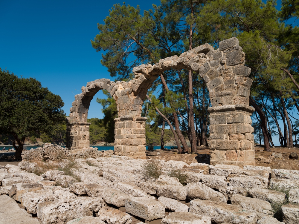starověké město Phaselis, Kemer, Turecko
