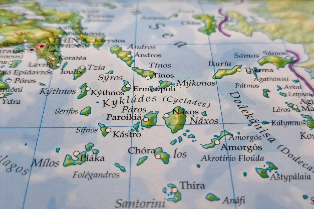 Kyklady v Řecku – průvodce, poloha a informace 2 Mapa souostroví Kyklady