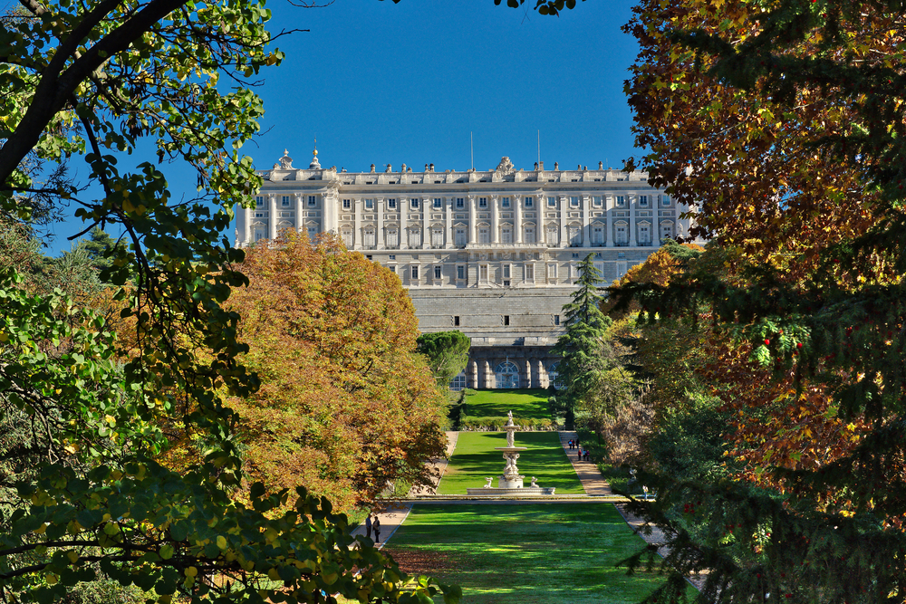 zahrada, Královský palác v Madridu