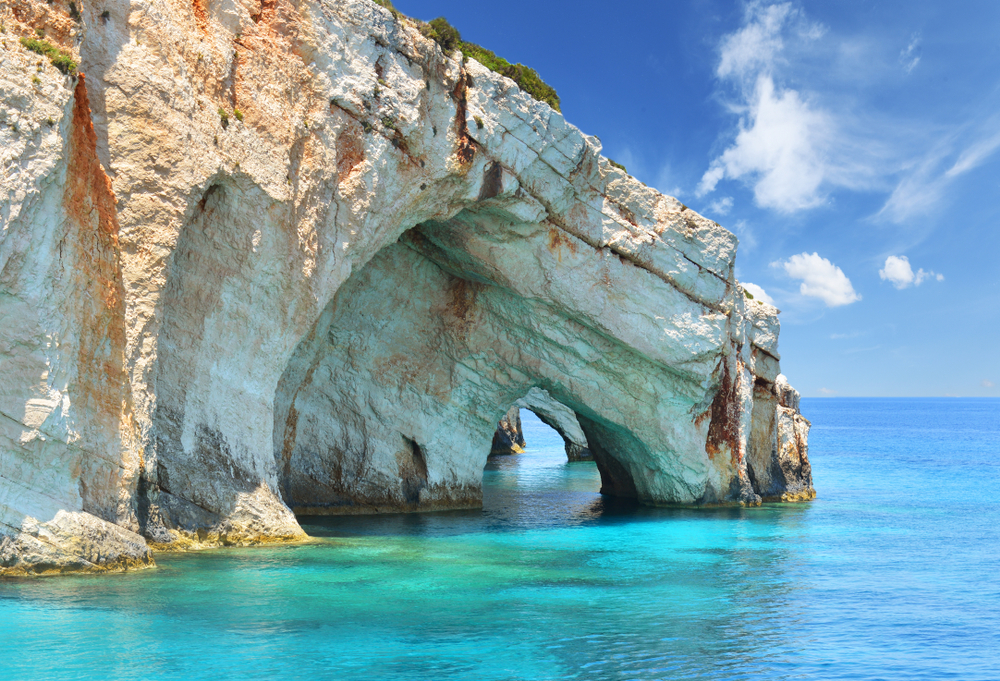 Modré jeskyně ostrov Zakynthos Řecko