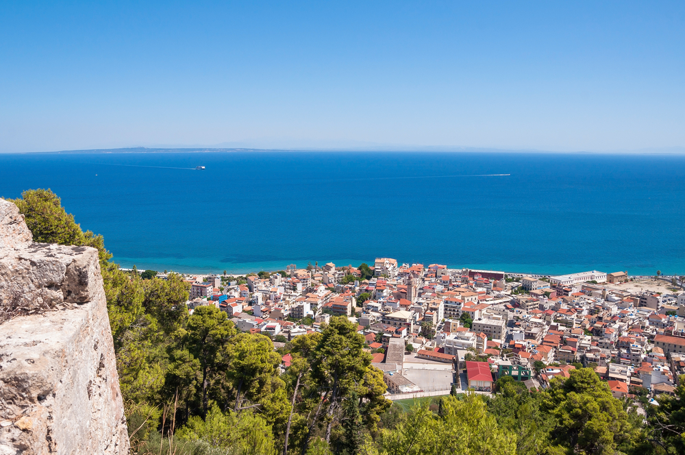 benátský hrad Venetian ve vesnici Bohali na Zakynthosu