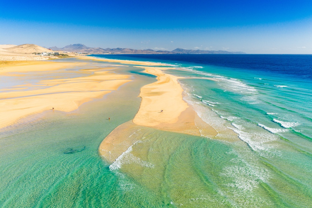 Laguna Sotavento, Fuerteventura, Kanárské ostrovy, Španělsko